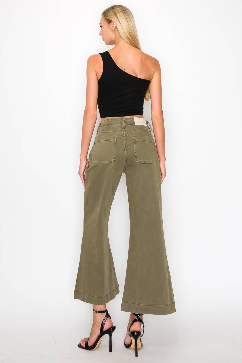 HIGH RISE STRETCH CROP PALAZZO JEANS: 13(30)