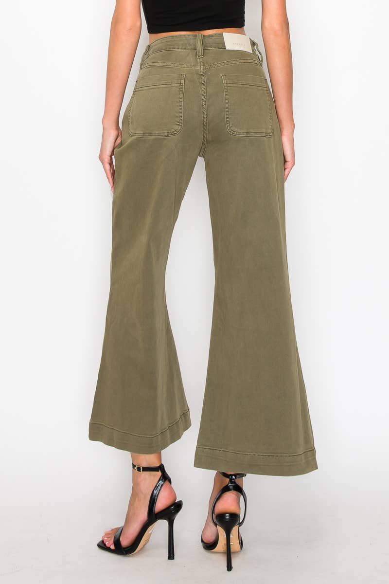 HIGH RISE STRETCH CROP PALAZZO JEANS: 13(30)